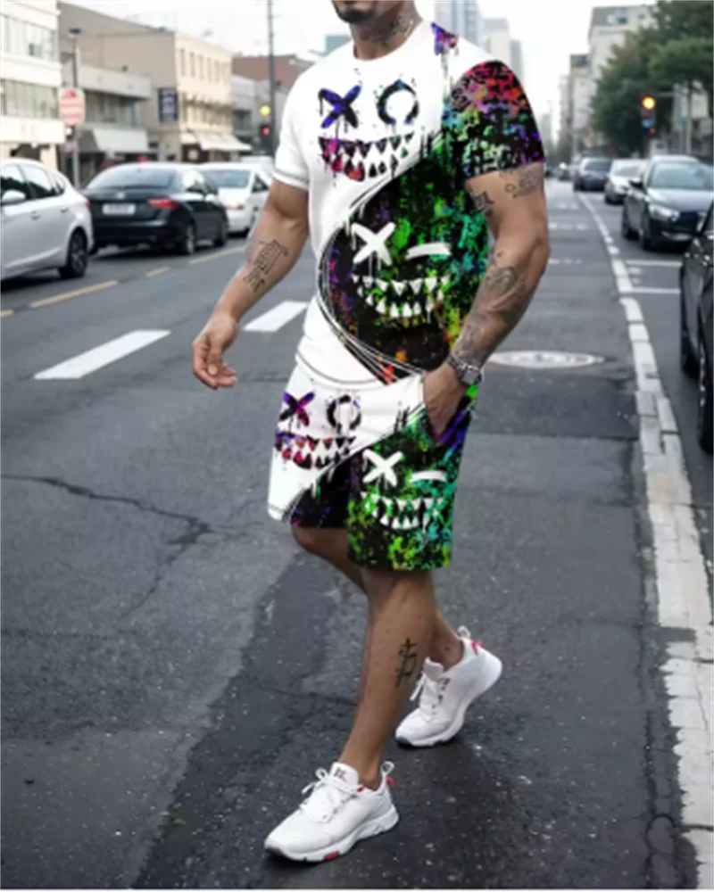 2025 Summer casual men's set T-shirt + Shorts two-piece comfortable and breathable men's top printed T-shirt set
2025 Summer casual men's set T-shirt + Shorts two-piece comfortable and breathable men's top printed T-shirt set