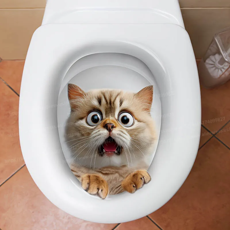 Scary Cat Toilet Stickers Diy Self-Adhesive Toilet Lid Decals For Bathroom Restroom Fashion Waterproof WC Home Decoration
Scary Cat Toilet Stickers Diy Self-Adhesive Toilet Lid Decals For Bathroom Restroom Fashion Waterproof WC Home Decoration