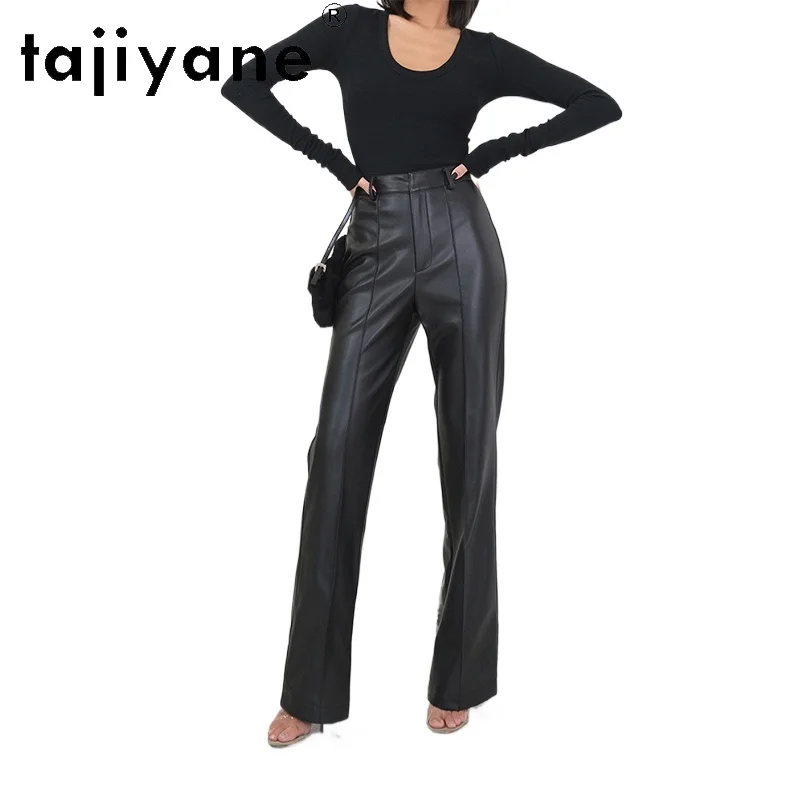 TAJIYANE Real Sheepskin Straight Pants Women Elegant Genuine Leather Full Length Trousers Woman 2025 Spring Autumn Clothes штаны
TAJIYANE Real Sheepskin Straight Pants Women Elegant Genuine Leather Full Length Trousers Woman 2025 Spring Autumn Clothes штаны