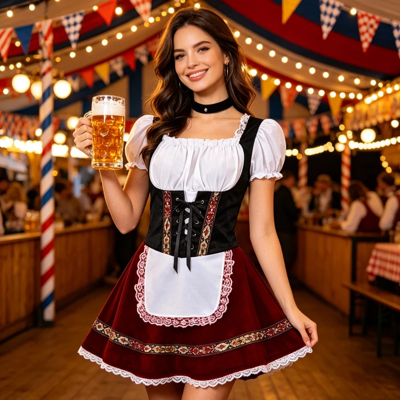 AP Folk Traditional Oktoberfest Hoilday Dress German Beer Festival Costume Women's Off Shoulder Mini Outfit Party Cosplay Dress
AP Folk Traditional Oktoberfest Hoilday Dress German Beer Festival Costume Women's Off Shoulder Mini Outfit Party Cosplay Dress