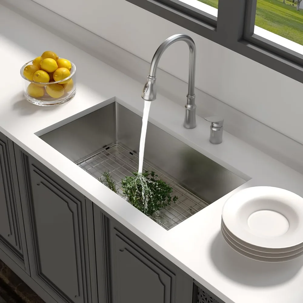 33 inch Undermount Kitchen Sink Stainless Steel Single Bowl Round Corner 16 Gauge 33Kitchen Sinks Under Mount 33x19x10 Inch
33 inch Undermount Kitchen Sink Stainless Steel Single Bowl Round Corner 16 Gauge 33Kitchen Sinks Under Mount 33x19x10 Inch