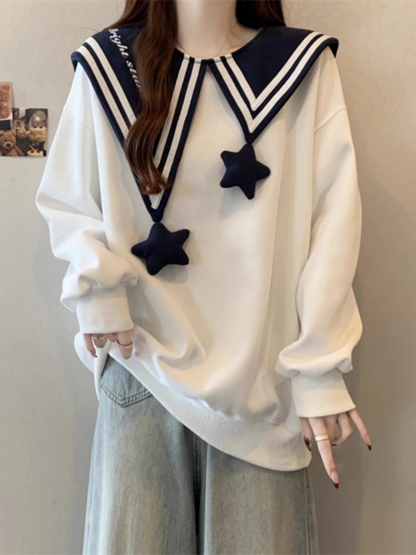 plus Size 300 Pounds Naval Collar Sweatshirt Women Casual Loose Meat Covering Autumn Top Korean Style Long Sleeve Polyester
plus Size 300 Pounds Naval Collar Sweatshirt Women Casual Loose Meat Covering Autumn Top Korean Style Long Sleeve Polyester