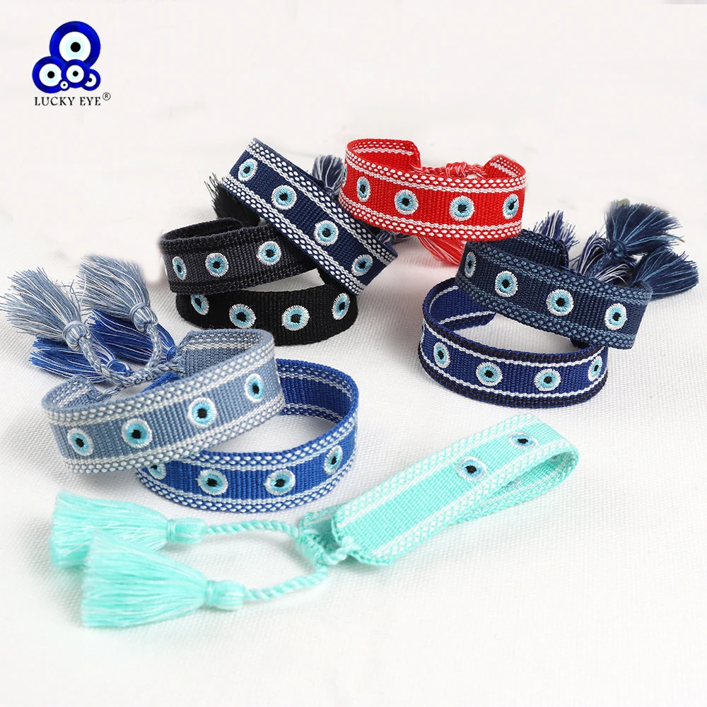 Lucky Eye Multicolor Braided Rope Tassel Bracelet Adjustable Turkish Evil Eye Pattern Bracelet for Woman Girls Man Party Jewelry
Lucky Eye Multicolor Braided Rope Tassel Bracelet Adjustable Turkish Evil Eye Pattern Bracelet for Woman Girls Man Party Jewelry