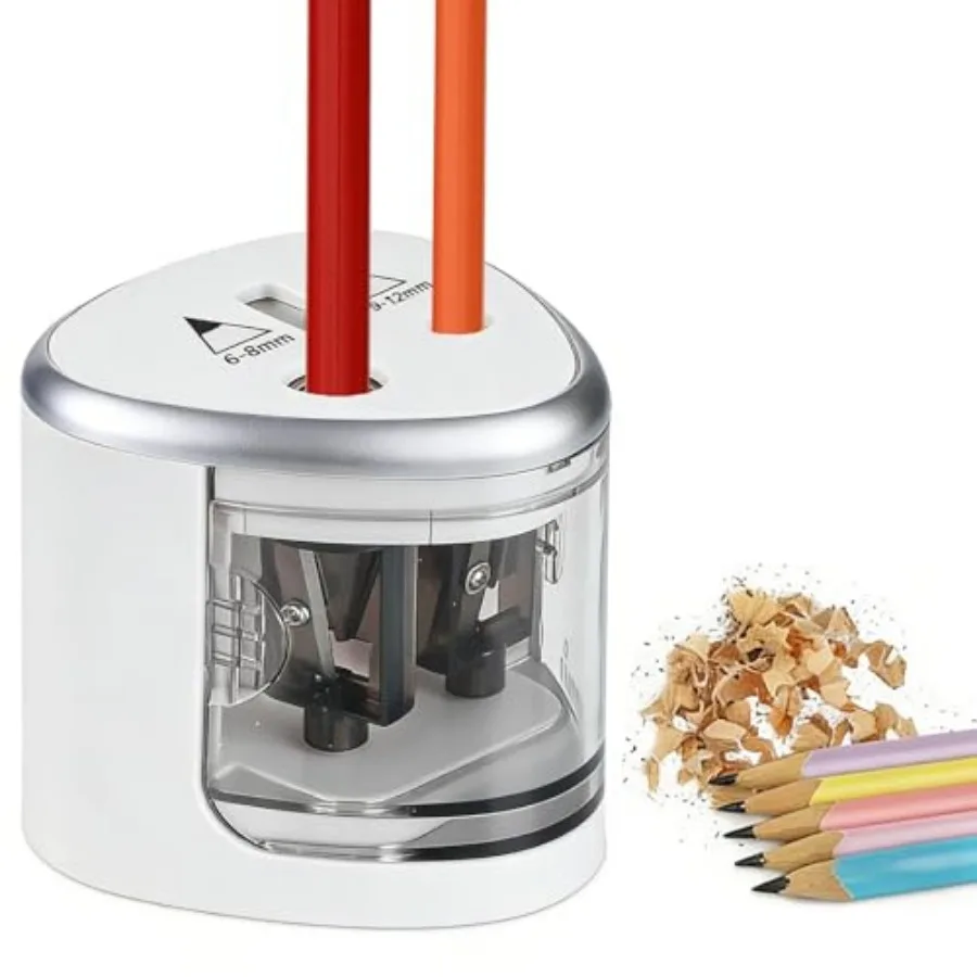 Electric Pencil Sharpener, Automatic Battery Operated Pencil Sharpeners with 2 Holes for Office School Artists Adults Use, Suit
Electric Pencil Sharpener, Automatic Battery Operated Pencil Sharpeners with 2 Holes for Office School Artists Adults Use, Suit