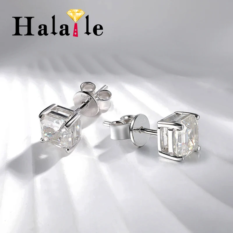 Halaile D Color Asscher Cut Moissanite S925 Sterling Silver Square Stud Earrings with GRA Fine Jewelry Trendy Gift for Women Men
Halaile D Color Asscher Cut Moissanite S925 Sterling Silver Square Stud Earrings with GRA Fine Jewelry Trendy Gift for Women Men