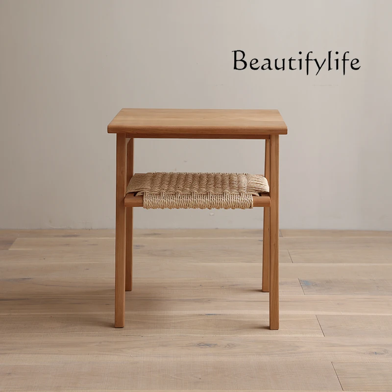 Nordic cherry bedside table retro rattan wind double-layer edge few corners Japanese-style black walnut bedside table
Nordic cherry bedside table retro rattan wind double-layer edge few corners Japanese-style black walnut bedside table