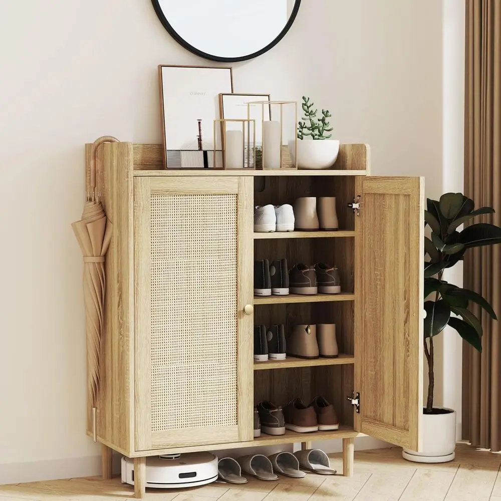 Rattan Shoe Cabinet - Adjustable Shelf Storage for Entryway, Wood Rack Organizer for Living Room and Hallway
Rattan Shoe Cabinet - Adjustable Shelf Storage for Entryway, Wood Rack Organizer for Living Room and Hallway