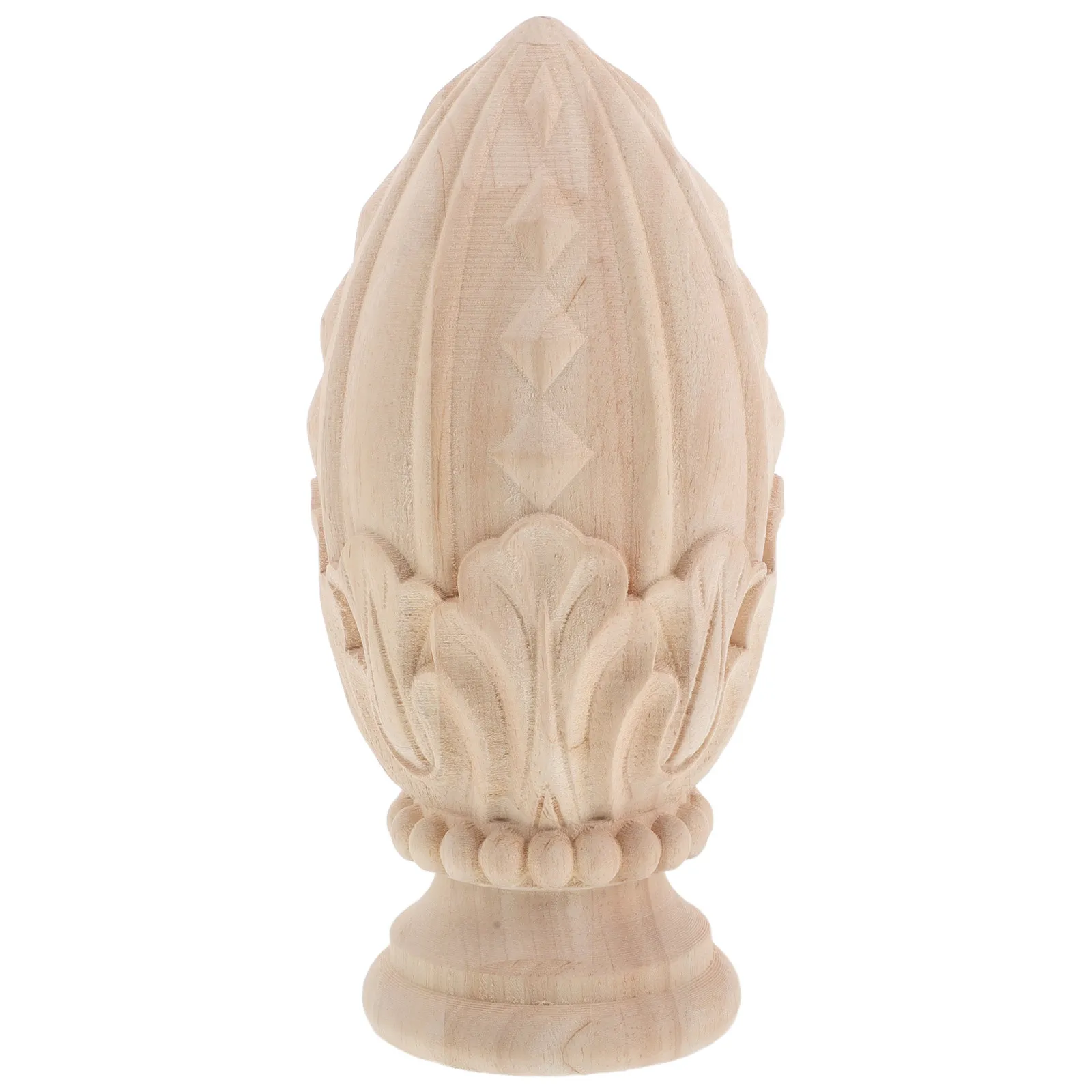 Decorative Wood Stair Post Cap Hand Carved Unfinished Finial 22x10cm Vintage Baluster Topper Wood Finials for Stairway
Decorative Wood Stair Post Cap Hand Carved Unfinished Finial 22x10cm Vintage Baluster Topper Wood Finials for Stairway