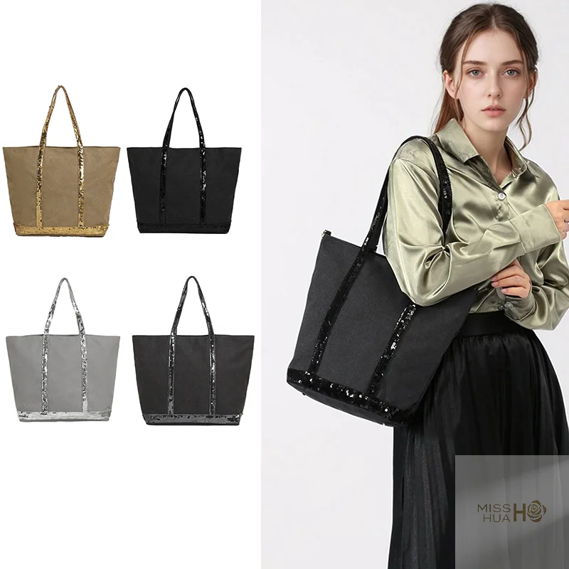 Многоцелевая холщовая большая сумка с блестками, большая вместимость для ежедневного использования женщин
Многоцелевая холщовая большая сумка с блестками, большая вместимость для ежедневного использования женщин