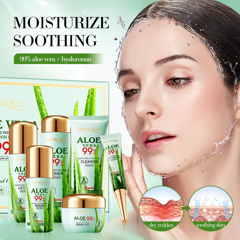 6Pcs/Set BIOAOUA Aloe Vera Moisturizing Facial Cream Face Skin Soothing Brightening Firming Hydrating Facial Lotion Skin Care
6Pcs/Set BIOAOUA Aloe Vera Moisturizing Facial Cream Face Skin Soothing Brightening Firming Hydrating Facial Lotion Skin Care