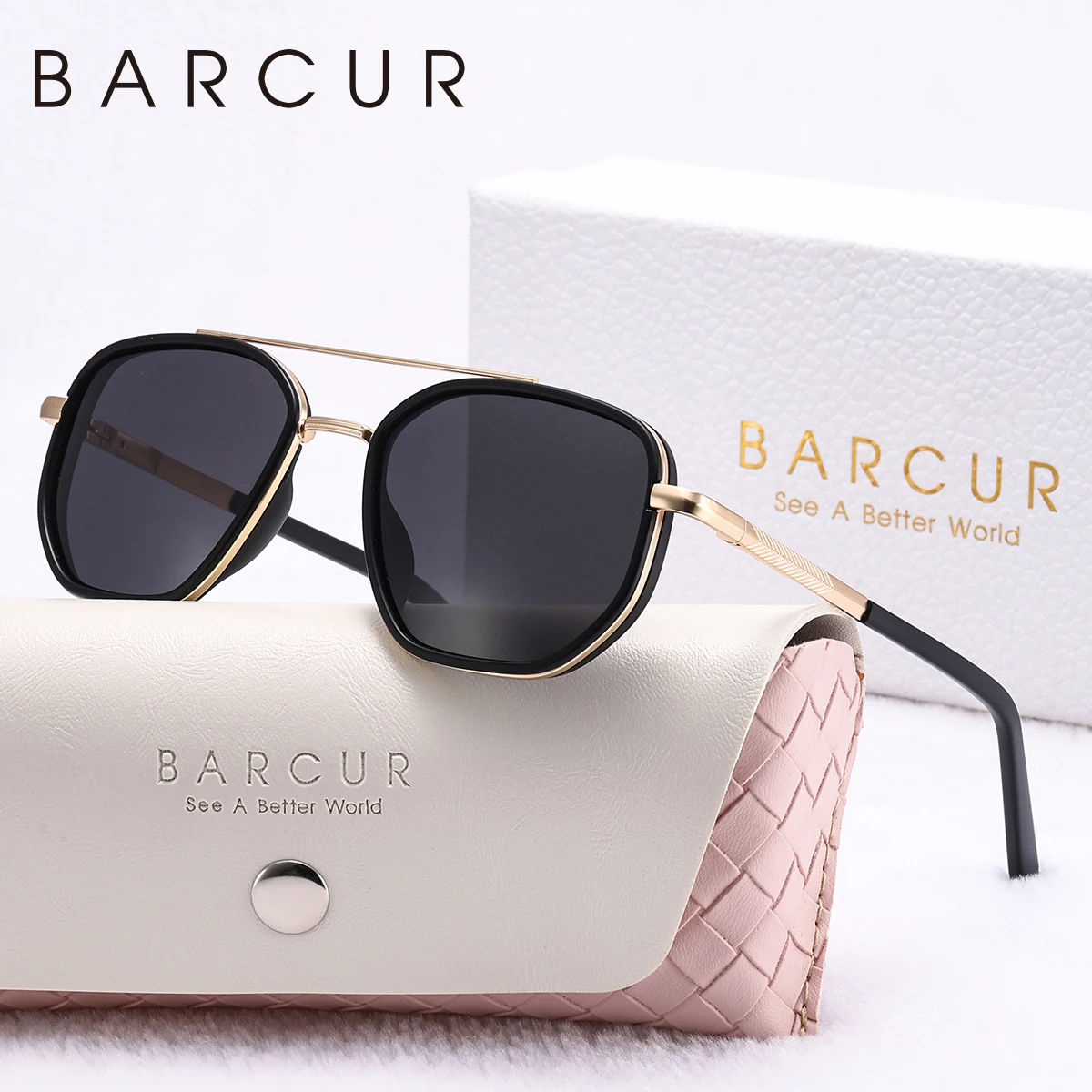BARCUR Polarized Sunglasses Polygon Frame Delicate Thickened Striped Design TAC Lens - UV400 Driving Outdoor Women Sunglasses
BARCUR Polarized Sunglasses Polygon Frame Delicate Thickened Striped Design TAC Lens - UV400 Driving Outdoor Women Sunglasses