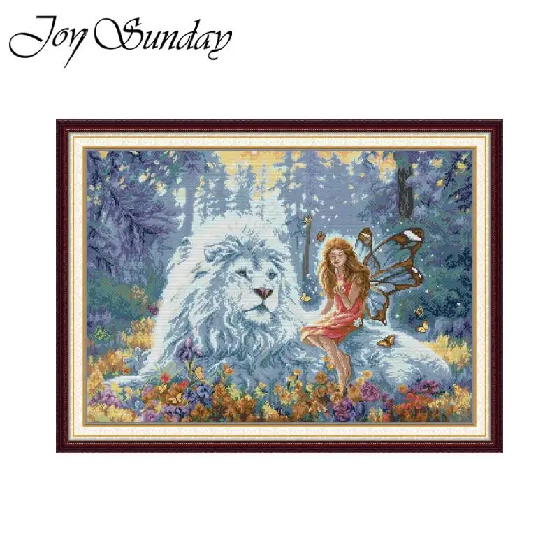 Joy Sunday Cross Stitch The Butterfly Fairy and the Lion King HD Pattern Counted Printed Fabric Aida 16/14/11CT DIY Needle Set
Joy Sunday Cross Stitch The Butterfly Fairy and the Lion King HD Pattern Counted Printed Fabric Aida 16/14/11CT DIY Needle Set