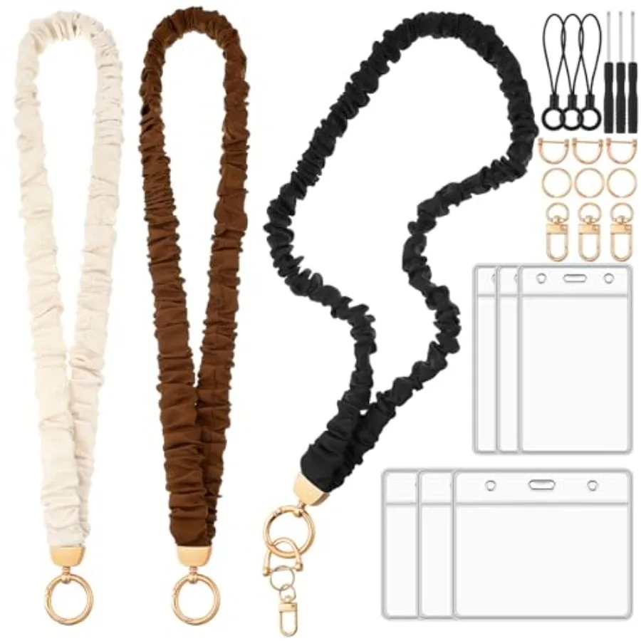 Scrunchie Lanyards for ID Badges, Stretchy Lanyard for Women - Teacher Nurse Neck Lanyard with Card Holder for Office, School,
Scrunchie Lanyards for ID Badges, Stretchy Lanyard for Women - Teacher Nurse Neck Lanyard with Card Holder for Office, School,