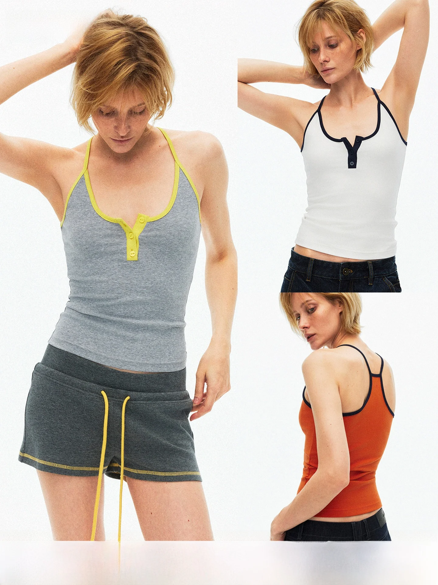 SaltHe Salt Tea Thin Back Belted Basic Color Block Slim Fit Workwear Strap Vest Top Summer New Style Women's Fashion Cotton N...
SaltHe Salt Tea Thin Back Belted Basic Color Block Slim Fit Workwear Strap Vest Top Summer New Style Women's Fashion Cotton N...