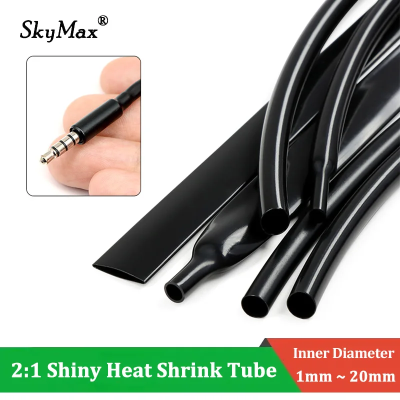 2:1 Shrinkage Rate Black Shiny Heat Shrink Tube 1mm ~ 20mm Professional Audio Earphone Line Wire Wrap Protective Cable Sleeve
2:1 Shrinkage Rate Black Shiny Heat Shrink Tube 1mm ~ 20mm Professional Audio Earphone Line Wire Wrap Protective Cable Sleeve