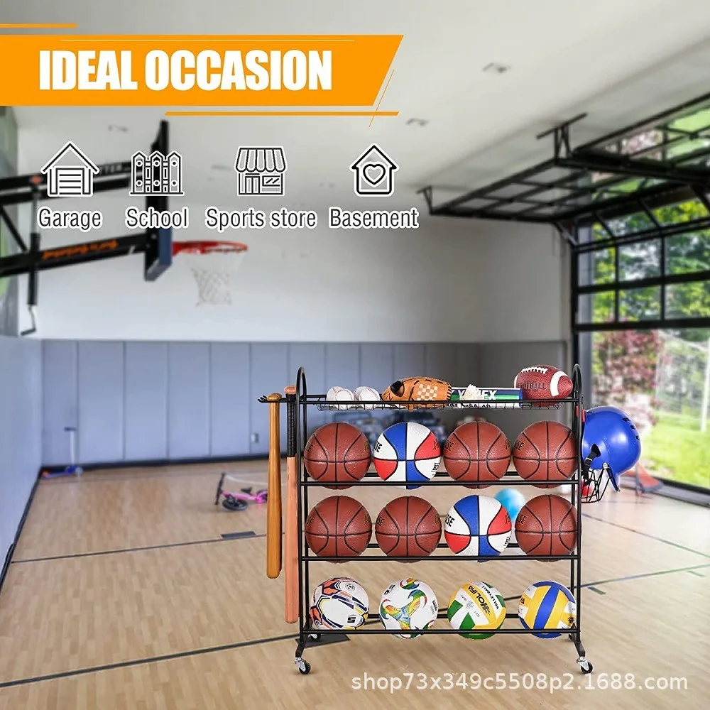 Трансграничная съемная стойка для мячей на шкиве, простая многослойная стойка для хранения баскетбольных мячей, стойка для мячей из кованого железа от пола до потолка
Трансграничная съемная стойка для мячей на шкиве, простая многослойная стойка для хранения баскетбольных мячей, стойка для мячей из кованого железа от пола до потолка