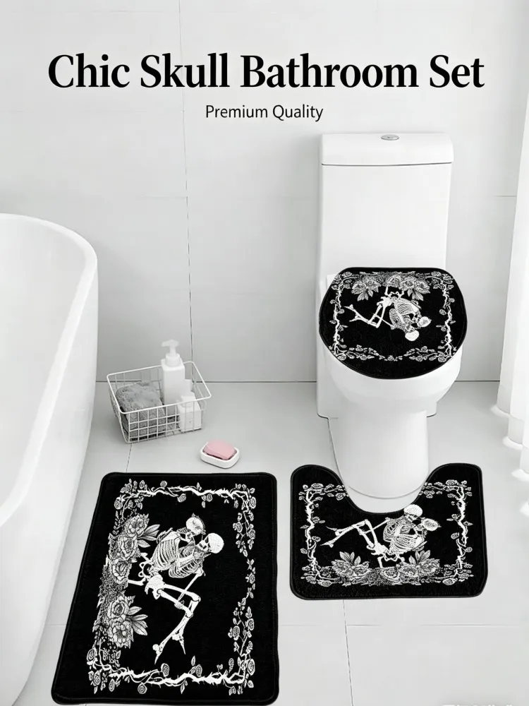 Gothic Skull Bathroom Mat Set Anti slip Quick drying Carpet Bathroom Shower Room Decoration
Gothic Skull Bathroom Mat Set Anti slip Quick drying Carpet Bathroom Shower Room Decoration