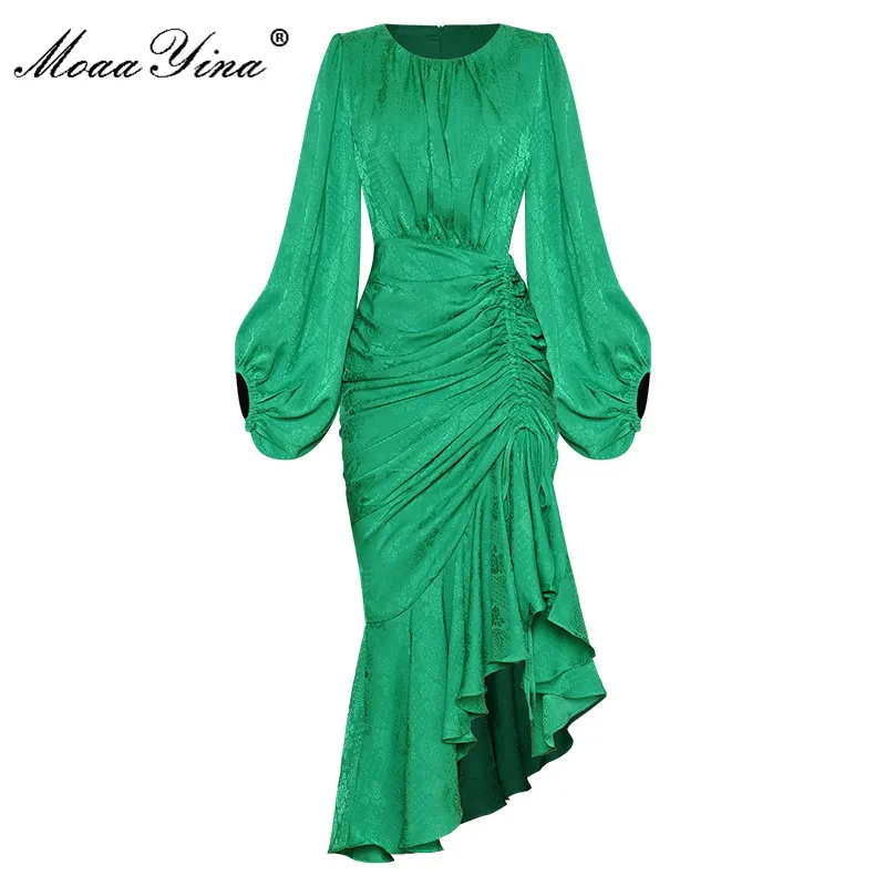 MoaaYina Fashion Designer Summer Women's O-Neck Lantern Long Sleeve Buttock Wrapping High Quality Dress
MoaaYina Fashion Designer Summer Women's O-Neck Lantern Long Sleeve Buttock Wrapping High Quality Dress