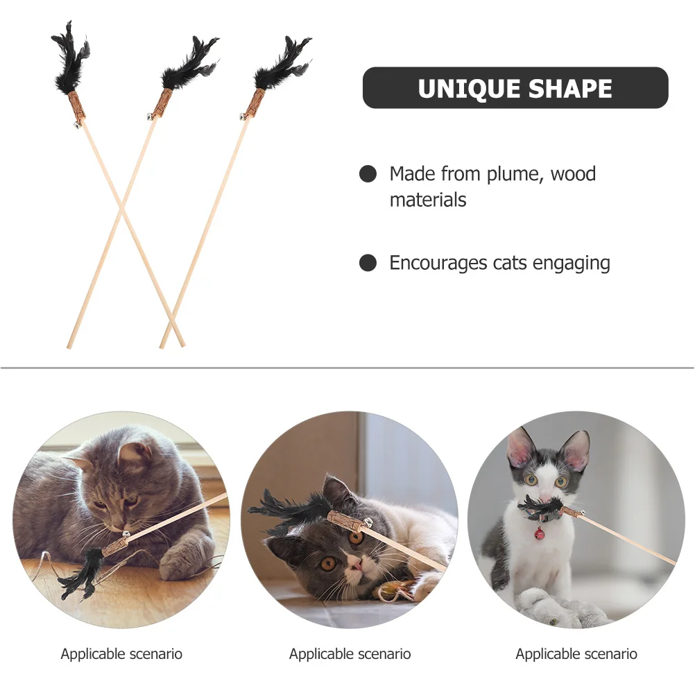 3pcs Cat Teaser Plume Wood Bells Cute Cartoon Interactive Stick For Indoor Cats Kitten Self-Play Fishing Pole Pet Supplies
3pcs Cat Teaser Plume Wood Bells Cute Cartoon Interactive Stick For Indoor Cats Kitten Self-Play Fishing Pole Pet Supplies