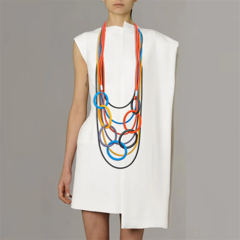 New Gothic Style Multi-color Optional Fashion Heavy Industry Hollow Multi-layer Handmade Design Rubber Chain Punk Long Necklace
New Gothic Style Multi-color Optional Fashion Heavy Industry Hollow Multi-layer Handmade Design Rubber Chain Punk Long Necklace