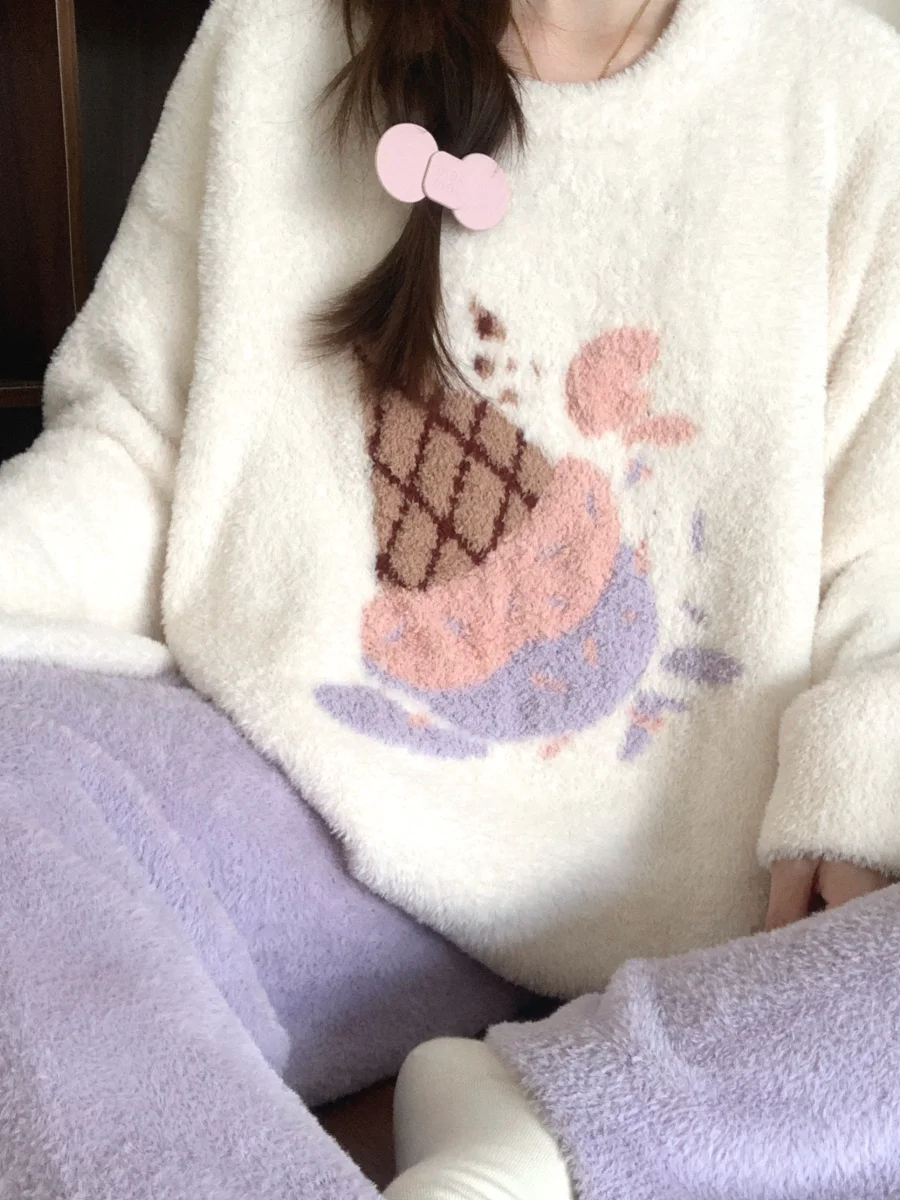 Thickened Half-Fleece Women's Sleepwear Long Sleeve Coral Fleece Pajamas Cute Home Clothes Suitable for Outdoor in Autumn And...
Thickened Half-Fleece Women's Sleepwear Long Sleeve Coral Fleece Pajamas Cute Home Clothes Suitable for Outdoor in Autumn And...