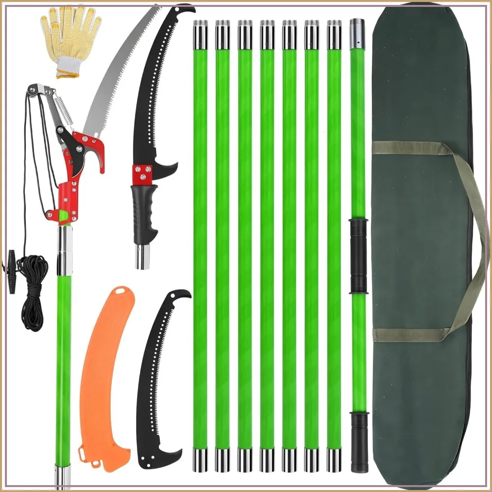 30 Ft Manual Pole Saw, Extendable Tree Pruner with 9 Fiberglass Handles, Long Branch Cutter for Garden
30 Ft Manual Pole Saw, Extendable Tree Pruner with 9 Fiberglass Handles, Long Branch Cutter for Garden