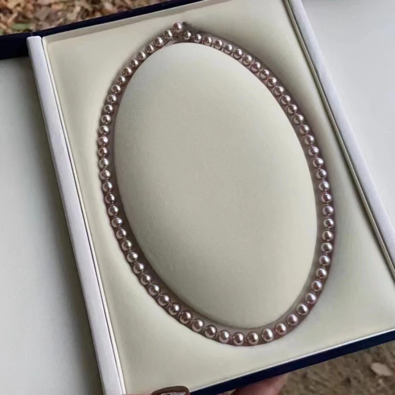 Exquisite 8-9mm Purple Near Round Pearl Necklace 925 Sterling Silver Fashion Style Full Bead Chain
Exquisite 8-9mm Purple Near Round Pearl Necklace 925 Sterling Silver Fashion Style Full Bead Chain