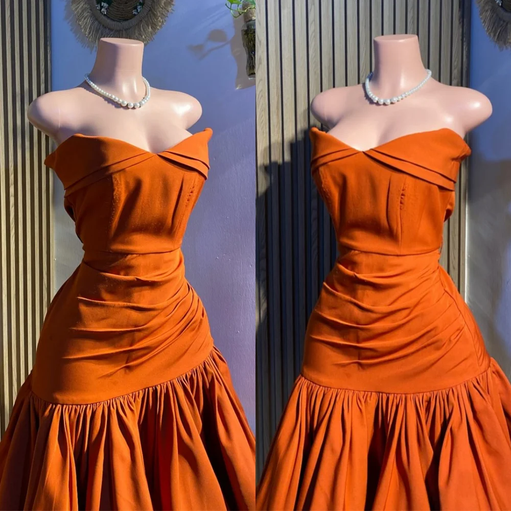 Customized Sparkly Orange Jersey Evening Dress Delicate Strapless Sleeveless Homecoming Dresses Luxury Special Occasion Gowns
Customized Sparkly Orange Jersey Evening Dress Delicate Strapless Sleeveless Homecoming Dresses Luxury Special Occasion Gowns