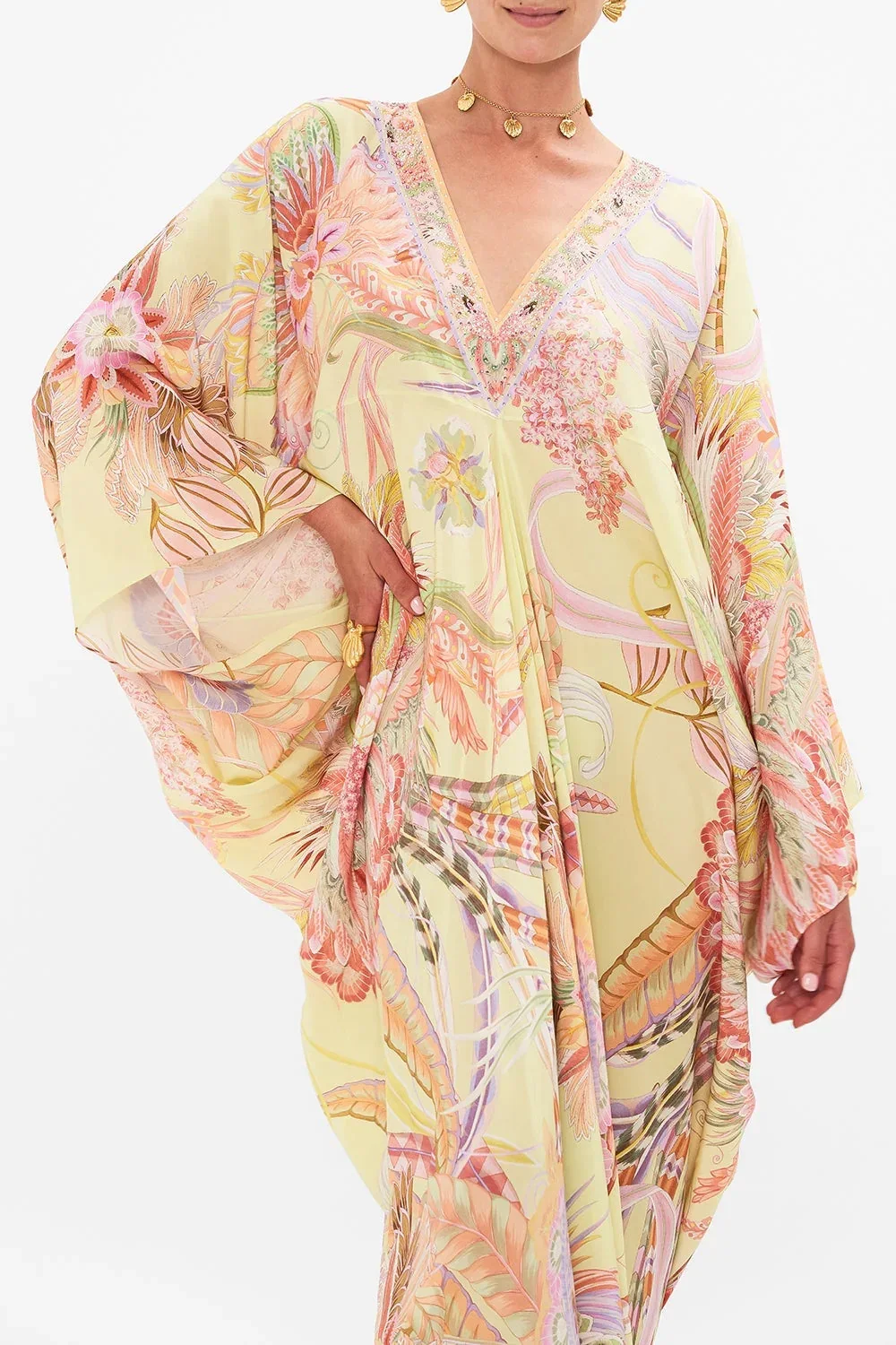 Robe for Women 2024 New Spring Summer 100% Silk Flower Print V-Neck Beaded Loose Fit Vintage Flare Sleeve Long Dress
Robe for Women 2024 New Spring Summer 100% Silk Flower Print V-Neck Beaded Loose Fit Vintage Flare Sleeve Long Dress