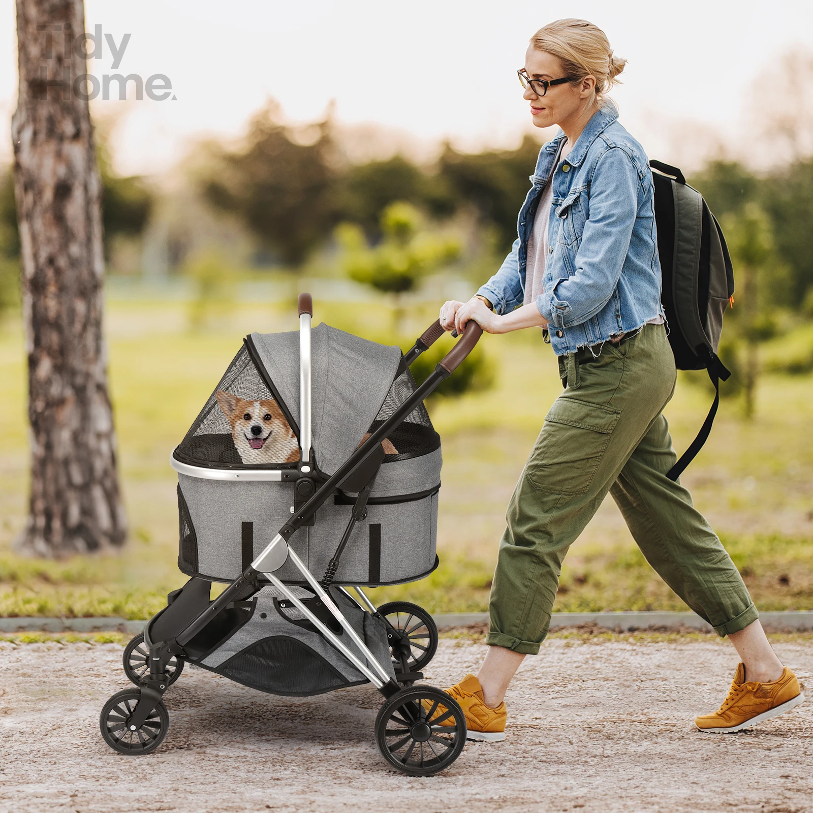 Pet Stroller 3 in 1, Folding Lightweight Dog Stroller with Storage Basket, 4 Wheels Travel Stroller for Puppies Doggies Kitties
Pet Stroller 3 in 1, Folding Lightweight Dog Stroller with Storage Basket, 4 Wheels Travel Stroller for Puppies Doggies Kitties