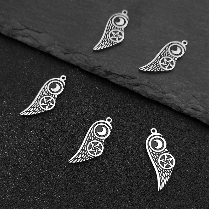 5PCS Angel Ring Five-pointed Star Moon Pendant for Women Men Stainless Steel Silver Color Pendant Jewelry Making DIY Accessory
5PCS Angel Ring Five-pointed Star Moon Pendant for Women Men Stainless Steel Silver Color Pendant Jewelry Making DIY Accessory