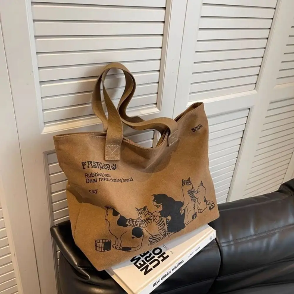 Temperament Korean Style Printed Cat Tote Bag Large Capacity Cute Canvas Shoulder Bag Simple Fashion Printing Handbag Girls
Temperament Korean Style Printed Cat Tote Bag Large Capacity Cute Canvas Shoulder Bag Simple Fashion Printing Handbag Girls