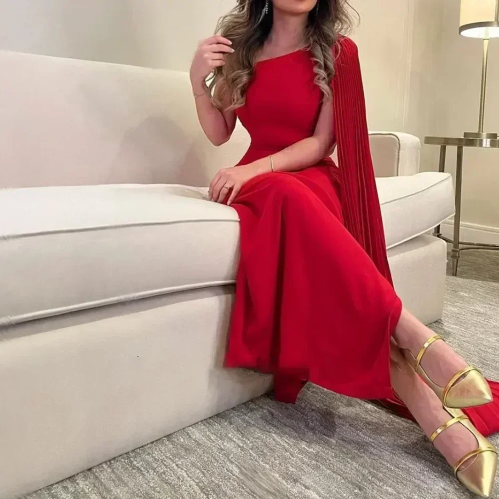 Customized Simple Classical Chiffon Evening Dresses Cape Sheath Ankle Length Prom Dress One-Shoulder Ruched Gowns High Quality S
Customized Simple Classical Chiffon Evening Dresses Cape Sheath Ankle Length Prom Dress One-Shoulder Ruched Gowns High Quality S