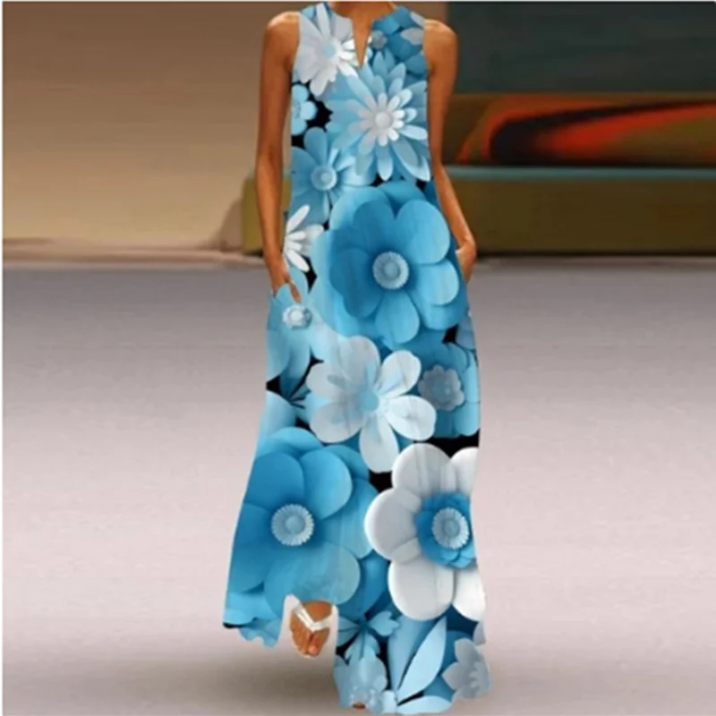 Spring Fashion Elegant Long Dress For Women Robe Sexy Sleeveless Floral Print Dress Summer Casual Street Ladies Maxi Dress Party
Spring Fashion Elegant Long Dress For Women Robe Sexy Sleeveless Floral Print Dress Summer Casual Street Ladies Maxi Dress Party