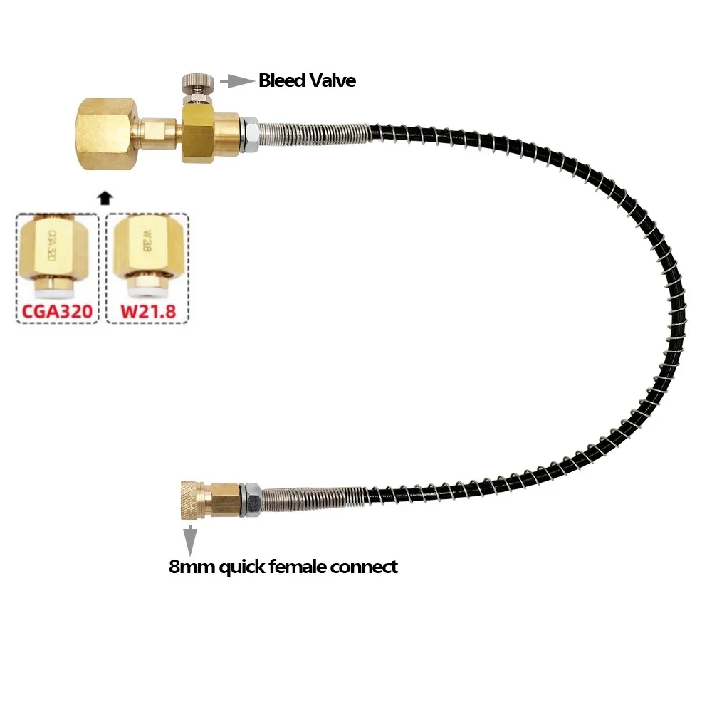 Комплект шлангов с усиленными пружинами. Переходник для заправки резервуара для углекислого газа W21.8-14 или CGA320. Быстроразъемный адаптер с внутренней резьбой 8 мм.
Комплект шлангов с усиленными пружинами. Переходник для заправки резервуара для углекислого газа W21.8-14 или CGA320. Быстроразъемный адаптер с внутренней резьбой 8 мм.