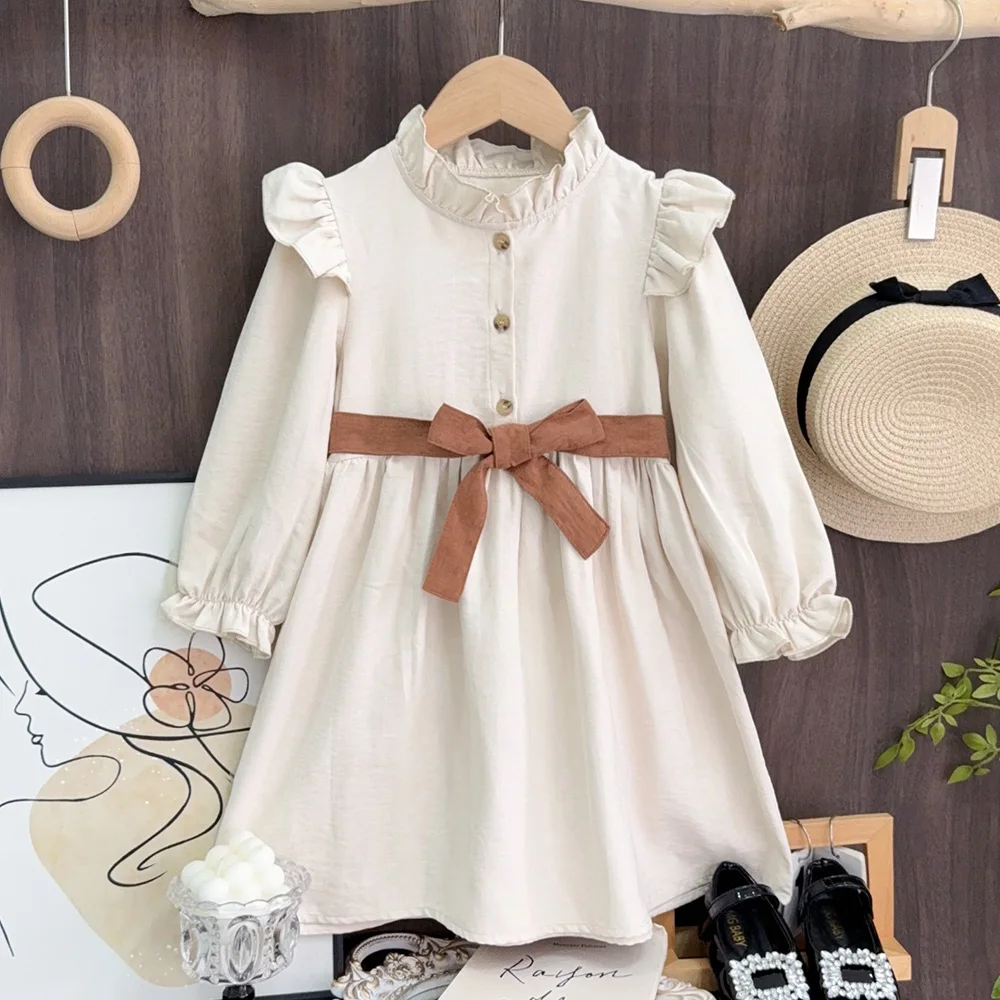 Autumn Fashion New Girls Long Sleeve Button Decoration A-Line Dress 1 Pc 3-7 Years Children Daily Simple Casual Clothing
Autumn Fashion New Girls Long Sleeve Button Decoration A-Line Dress 1 Pc 3-7 Years Children Daily Simple Casual Clothing