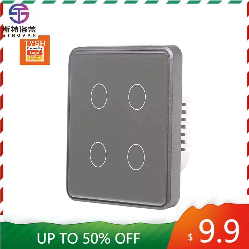 STLF Tuya 4 Gang Eu Standard Smart Switch Light Alexa Voice Control Touch Glass Panel Pc Frame Wall Wireless Wifi Switch
STLF Tuya 4 Gang Eu Standard Smart Switch Light Alexa Voice Control Touch Glass Panel Pc Frame Wall Wireless Wifi Switch