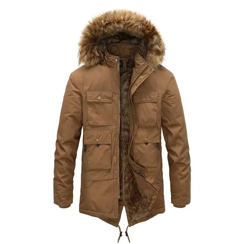 Men's Winter New Fashion Plus Fleece Hooded Fur Collar Jacket, Medium And Long Thick Warm Cotton-Padded Jacket
Men's Winter New Fashion Plus Fleece Hooded Fur Collar Jacket, Medium And Long Thick Warm Cotton-Padded Jacket