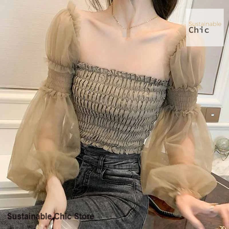 French-style shoulder-hugging collarbone shirt women's spring and summer new western-style blouse short gauze lantern sleeve top
French-style shoulder-hugging collarbone shirt women's spring and summer new western-style blouse short gauze lantern sleeve top