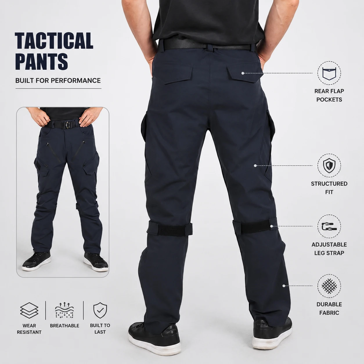 Men Tactical Cargo Pants Water Resistant Multi Pocket Work Pants Outdoor Hiking Trousers Breathable Knee Panel Adjustable Leg
Men Tactical Cargo Pants Water Resistant Multi Pocket Work Pants Outdoor Hiking Trousers Breathable Knee Panel Adjustable Leg