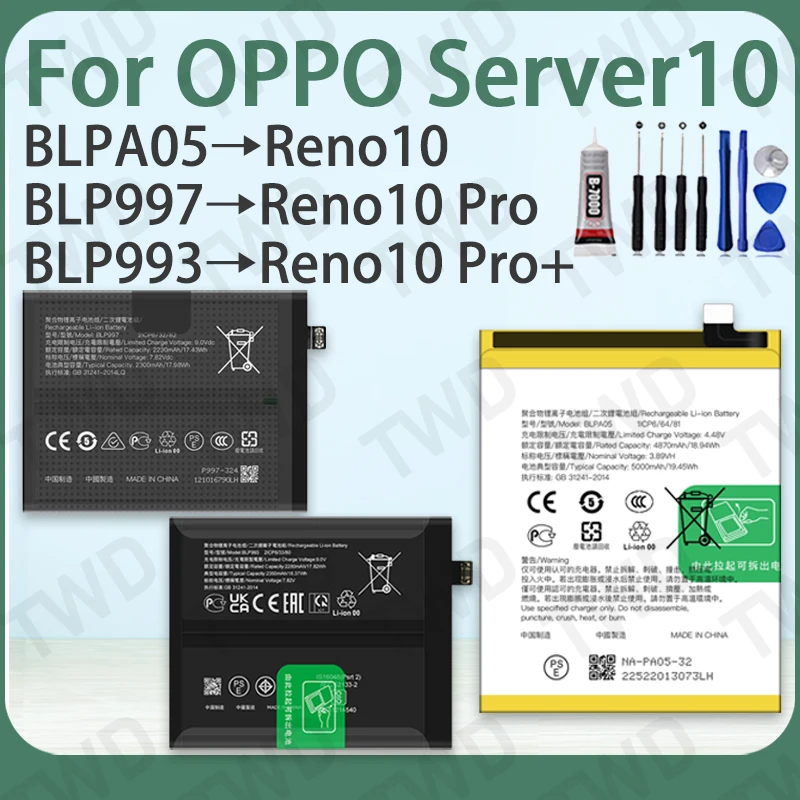 High Quality Battery For OPPO Reno10 Series Reno10 Reno10 Pro Reno10 Pro+ BLPA05 BLP993 Stable Power +Free Tools
High Quality Battery For OPPO Reno10 Series Reno10 Reno10 Pro Reno10 Pro+ BLPA05 BLP993 Stable Power +Free Tools