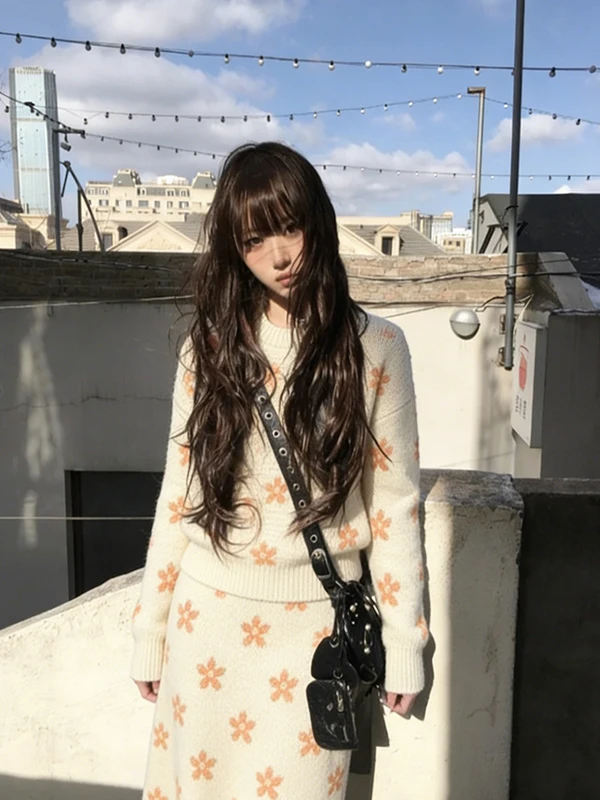 Autumn Winter Women's Knitted Floral Embroidery Set Casual Sle Long Sve round Ne Top And Skirt Two Piece Suit
Autumn Winter Women's Knitted Floral Embroidery Set Casual Sle Long Sve round Ne Top And Skirt Two Piece Suit