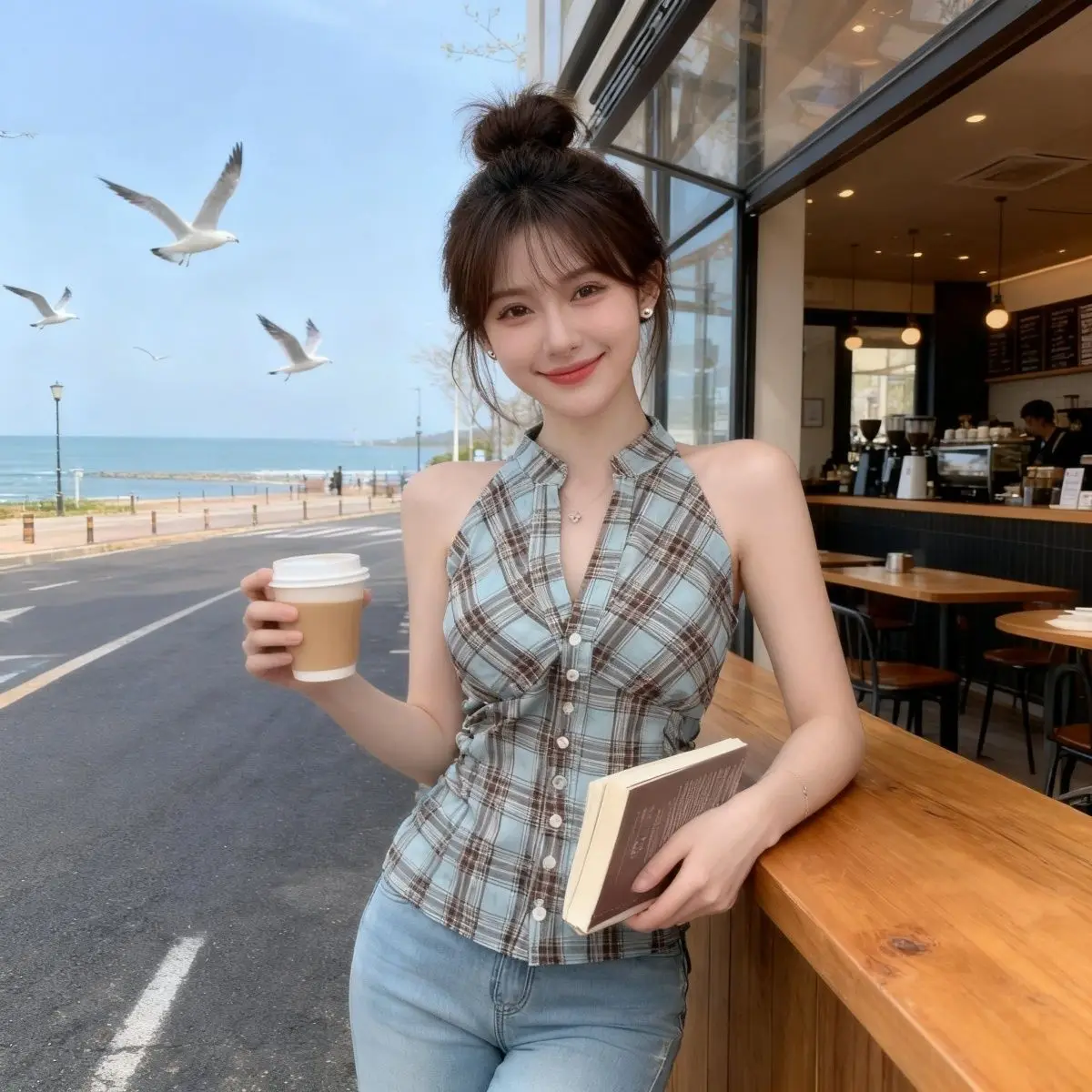 Summer Plaid Hanging Neck Strap Vest Women's Outerwear Thai Style Sweet And Spicy Girl V-neck Tube Top Beautiful Shirt
Summer Plaid Hanging Neck Strap Vest Women's Outerwear Thai Style Sweet And Spicy Girl V-neck Tube Top Beautiful Shirt