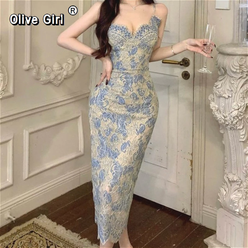 Olivegirl Blue and White Lace Crochet Strapless Dress Glamorous Celebrity Sexy Bodycon Goddess Evening Gown Mid-Length Dresses
Olivegirl Blue and White Lace Crochet Strapless Dress Glamorous Celebrity Sexy Bodycon Goddess Evening Gown Mid-Length Dresses