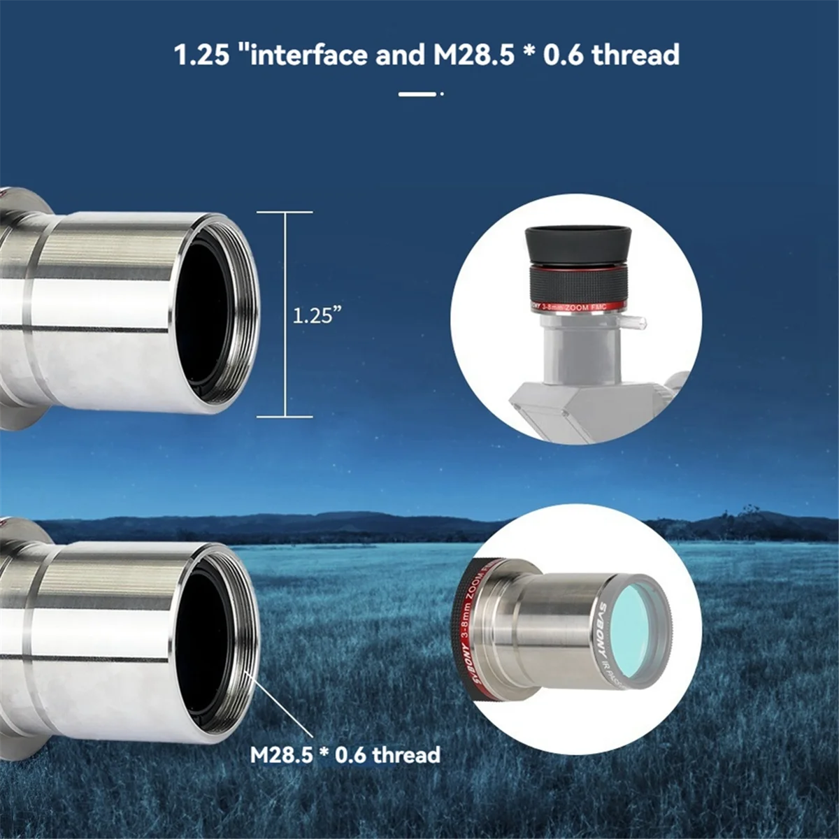 B17CCC SVBONY SV215 1.25inch 3mm-8mm Planetary Zoom Eyepiece for Telescope High Power Lunar & Planetary Observing Astronomical
B17CCC SVBONY SV215 1.25inch 3mm-8mm Planetary Zoom Eyepiece for Telescope High Power Lunar & Planetary Observing Astronomical