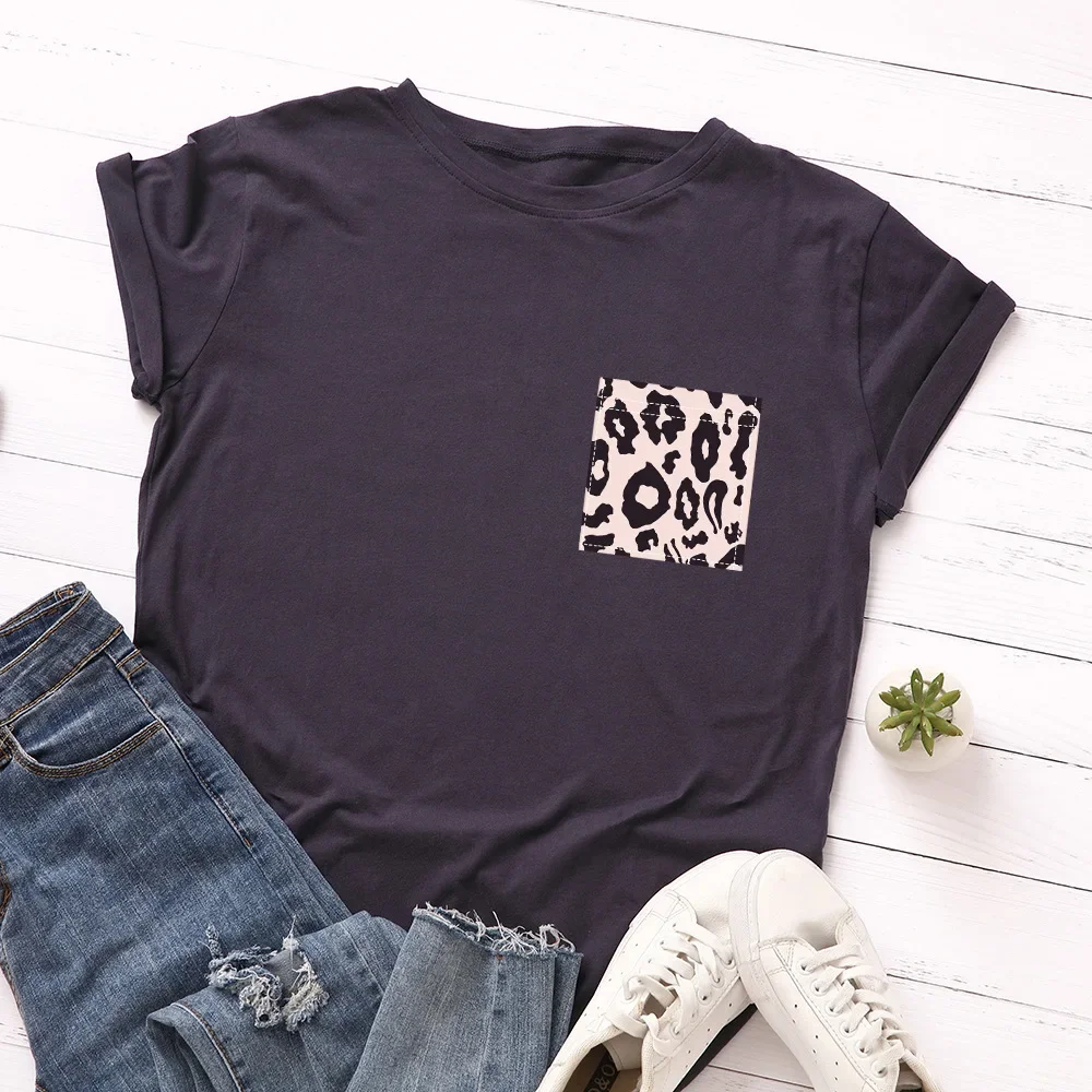 Leopard Pocket Print Women T Shirt Short Sleeve O Neck Loose Women Tshirt Ladies Tee Shirt Tops Clothes Camisetas Mujer
Leopard Pocket Print Women T Shirt Short Sleeve O Neck Loose Women Tshirt Ladies Tee Shirt Tops Clothes Camisetas Mujer