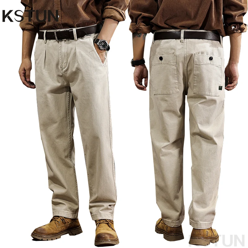 KSTUN Dad повседневные брюки Свободные хлопковые мужские шаровары Apricot Chino Мужские брюки Мешковатые брюки Плиссированные мужские дизайнерские костюмы 2024
KSTUN Dad повседневные брюки Свободные хлопковые мужские шаровары Apricot Chino Мужские брюки Мешковатые брюки Плиссированные мужские дизайнерские костюмы 2024
