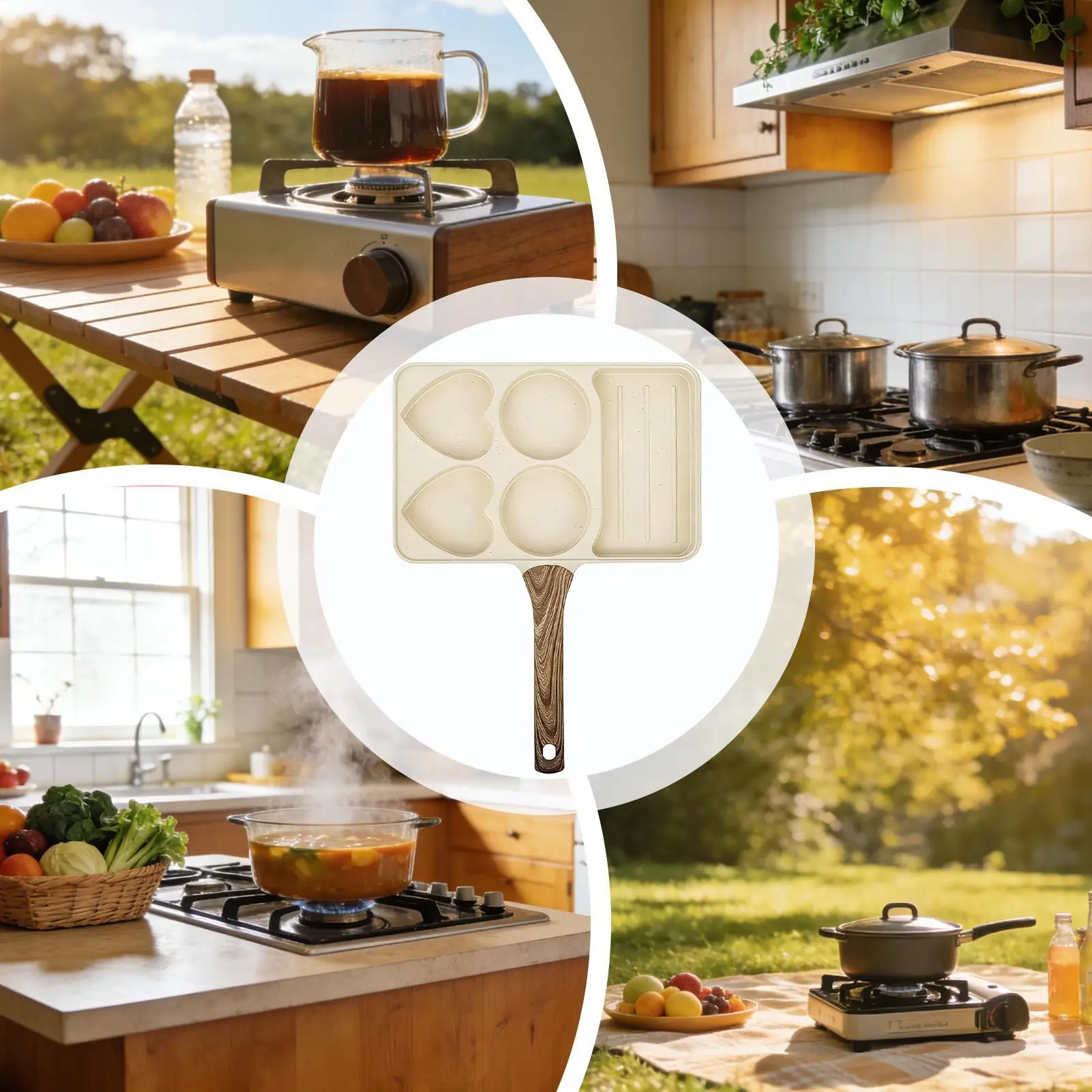 Non-Stick Frying Pan 4-Compartment Multi-Use for Breakfast, Easy Clean, Ergonomic Wooden Handle Kitchen Utensils
Non-Stick Frying Pan 4-Compartment Multi-Use for Breakfast, Easy Clean, Ergonomic Wooden Handle Kitchen Utensils