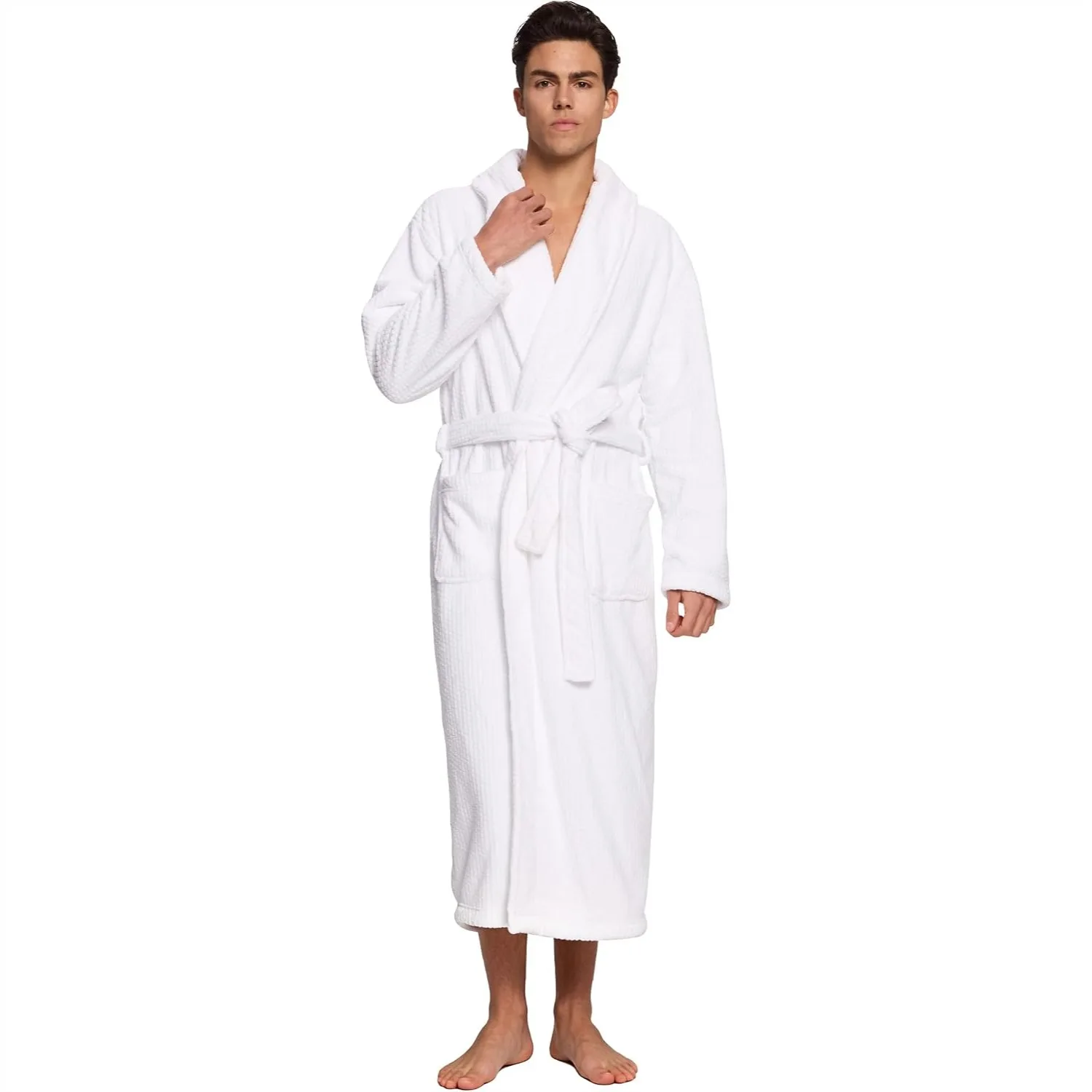 Men's Shawl Collar Bathrobe Super Absorbent Quick Dry Long Towel Robe with Pockets
Men's Shawl Collar Bathrobe Super Absorbent Quick Dry Long Towel Robe with Pockets