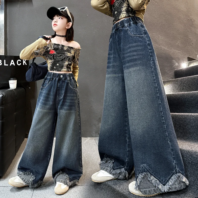 Kids Wide Leg Spring Autumn Pants Children Clothing Trousers Girls Tassels Jeans Korean Loose Trousers Casual Full Length Pants
Kids Wide Leg Spring Autumn Pants Children Clothing Trousers Girls Tassels Jeans Korean Loose Trousers Casual Full Length Pants
